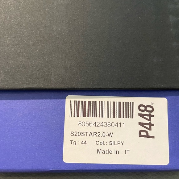 P448 high tops Size 44 in Star Silver Python. EUC. - Picture 3 of 6